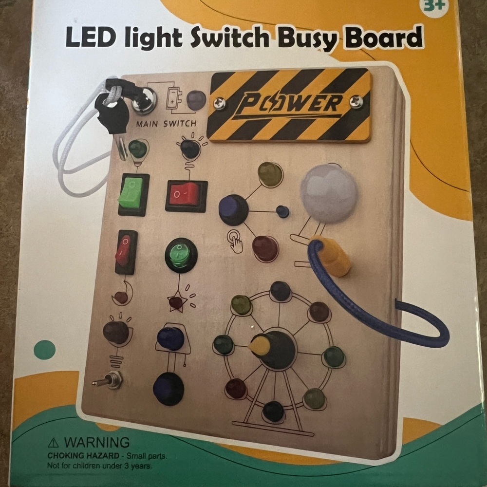 Montessori Busy Board with LED Lights - Multicolor